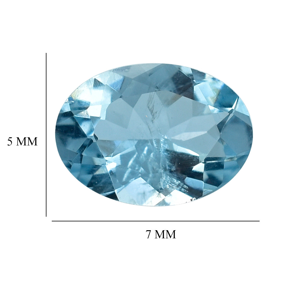 AQUAMARINE CUT OVAL (A++/HI) 7X5MM 0.65 Cts.
