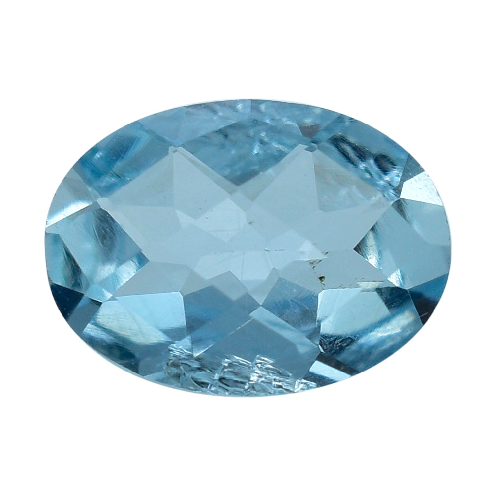 AQUAMARINE CHECKER CUT OVAL (A+/HI) 7X5MM 0.57 Cts.