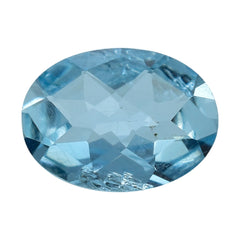 AQUAMARINE CHECKER CUT OVAL (A+/HI) 7X5MM 0.57 Cts.