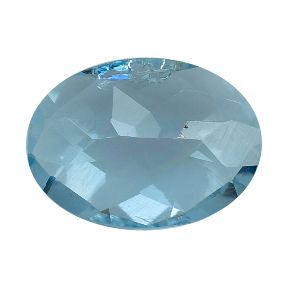 AQUAMARINE CHECKER CUT OVAL (A+/HI) 7X5MM 0.57 Cts.