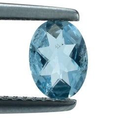 AQUAMARINE CHECKER CUT OVAL (A+/HI) 7X5MM 0.57 Cts.