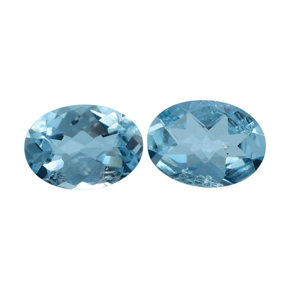 AQUAMARINE CHECKER CUT OVAL (A+/HI) 7X5MM 0.57 Cts.
