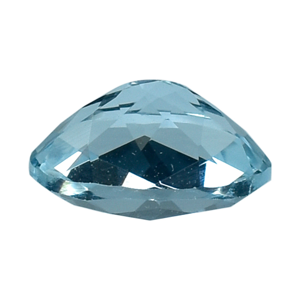 AQUAMARINE CHECKER CUT OVAL (B/SI) 7X5MM 0.76 Cts.