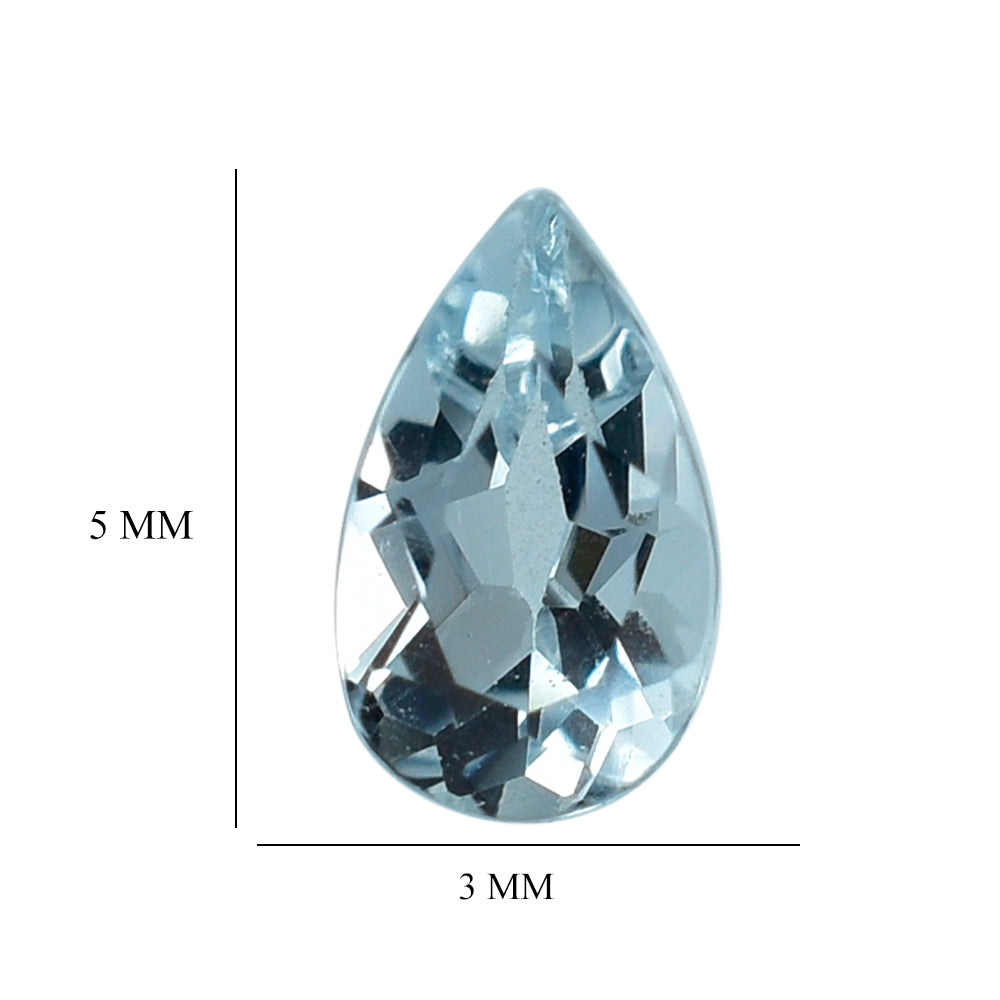 AQUAMARINE CUT PEAR (C) 4.50X3MM 0.13 Cts.