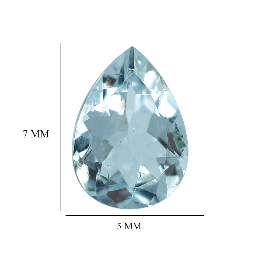 AQUAMARINE CUT PEAR (C) (WINDOW) 7X5MM 0.53 Cts.