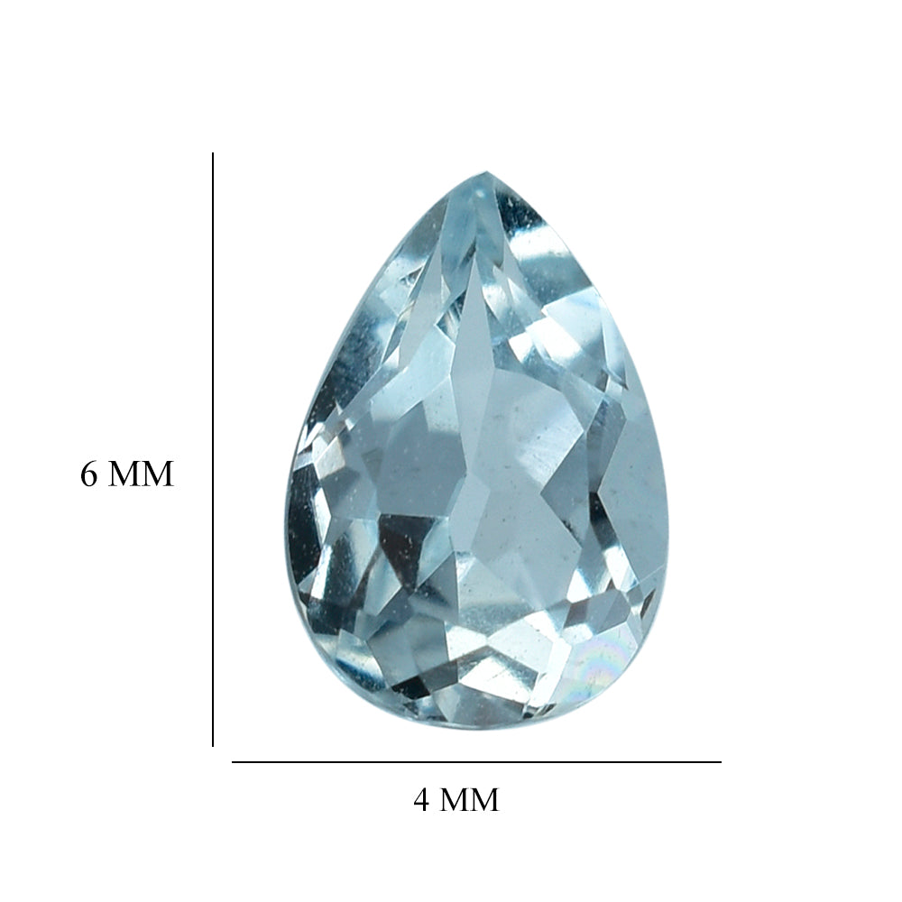 AQUAMARINE CUT PEAR (C) 6X4MM 0.37 Cts.