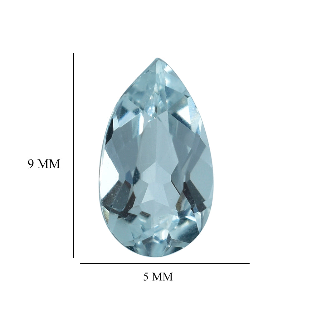 AQUAMARINE CUT PEAR (C) 9X5MM 1.03 Cts.