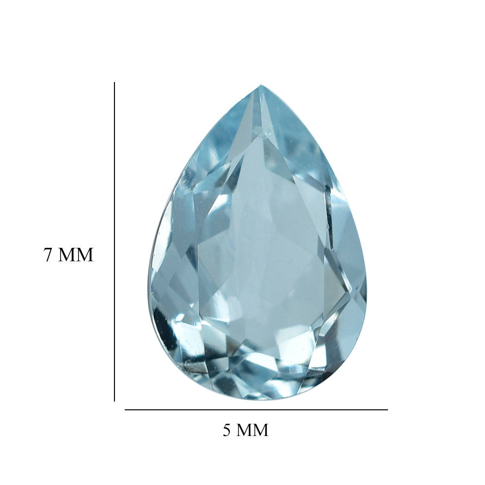 AQUAMARINE CUT PEAR (B) 7X5MM 0.56 Cts.