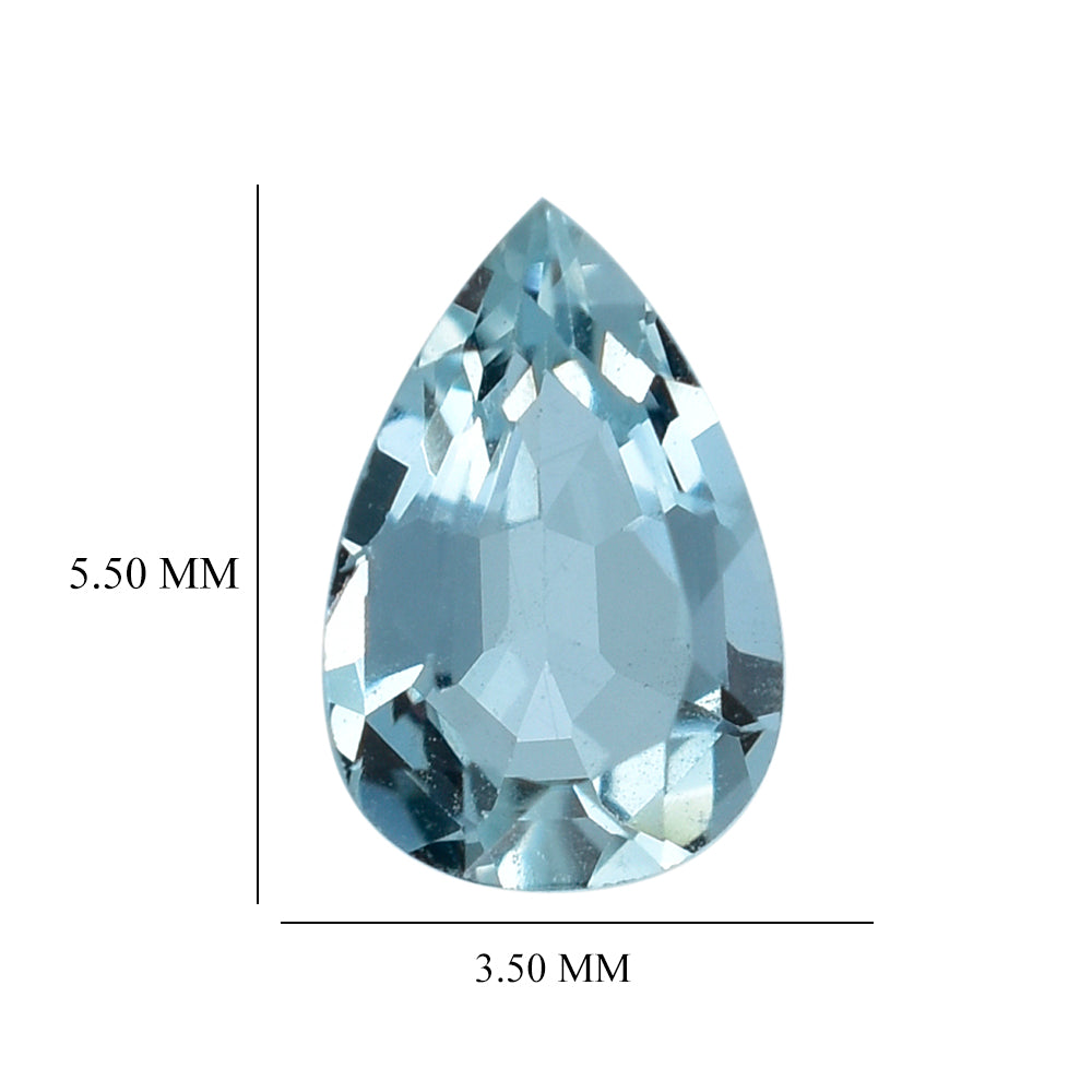 AQUAMARINE CUT PEAR (B) 3.50X5.50MM 0.35 Cts.
