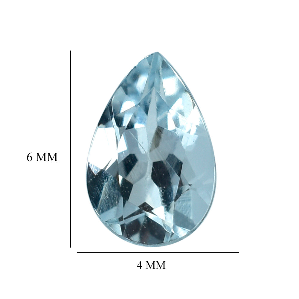 AQUAMARINE CUT PEAR (B) 6X4MM 0.41 Cts.