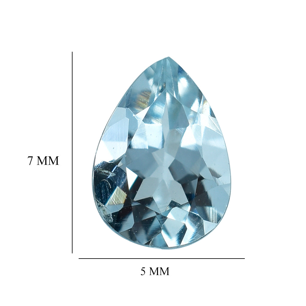 AQUAMARINE CUT PEAR (A) 7X5MM 0.6 Cts.