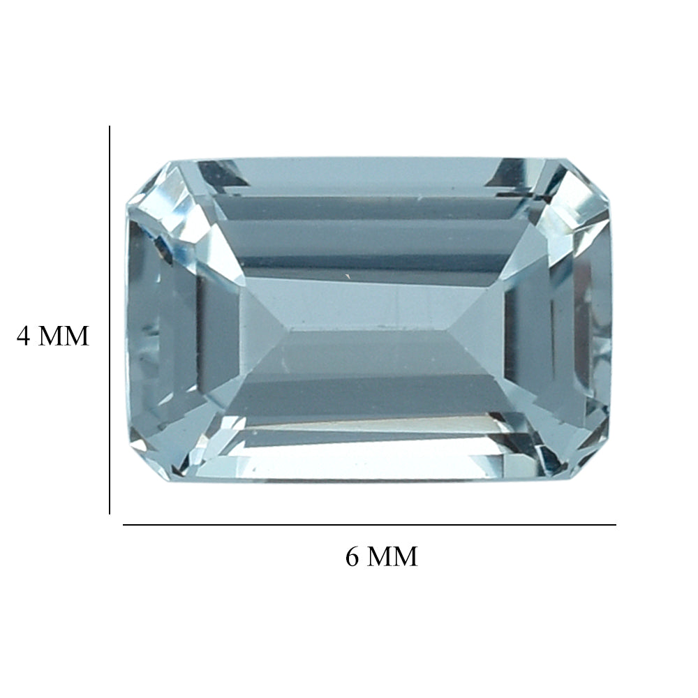 AQUAMARINE CUT OCTAGON (C) 6X4MM 0.53 Cts.