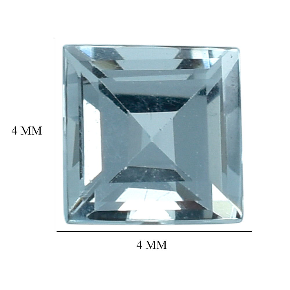 AQUAMARINE CUT SQUARE (C) 4MM 0.50 Cts.