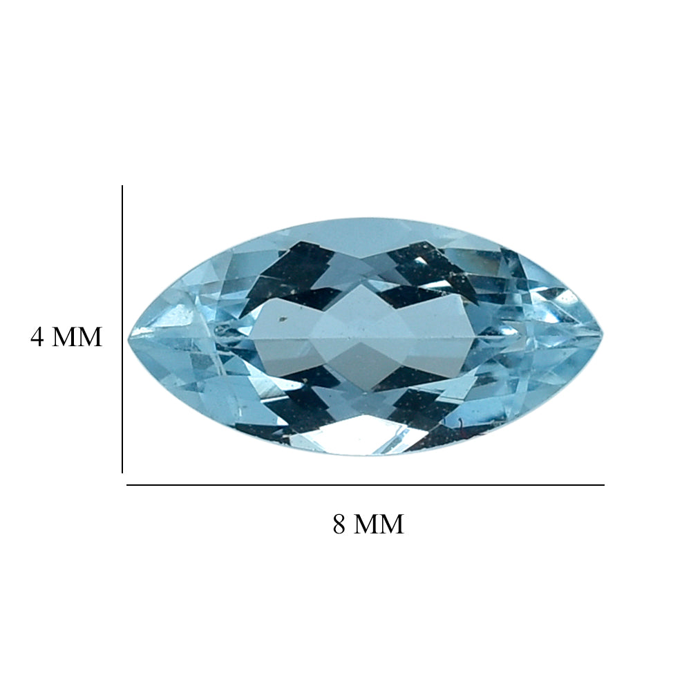 AQUAMARINE CUT MARQUISE (A++) 8X4MM 0.50 Cts.