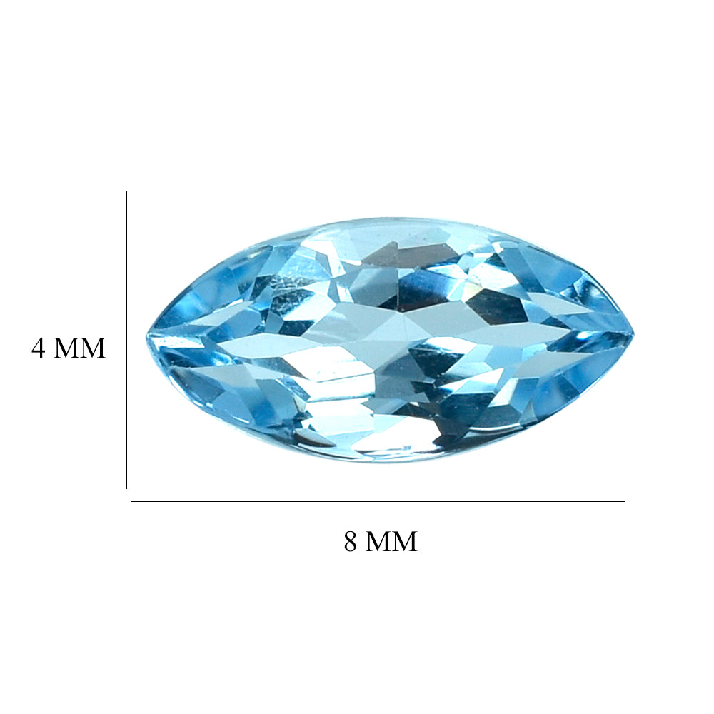 AQUAMARINE CUT MARQUISE (A+++) 8X4MM 0.53 Cts.