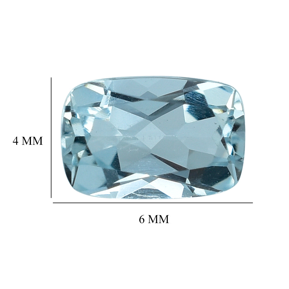 AQUAMARINE CUT CUSHION (C) 6X4MM 0.55 Cts.