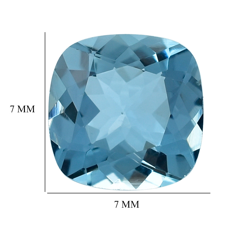 AQUAMARINE CUT CUSHION (A++++) 7MM 1.22 Cts.