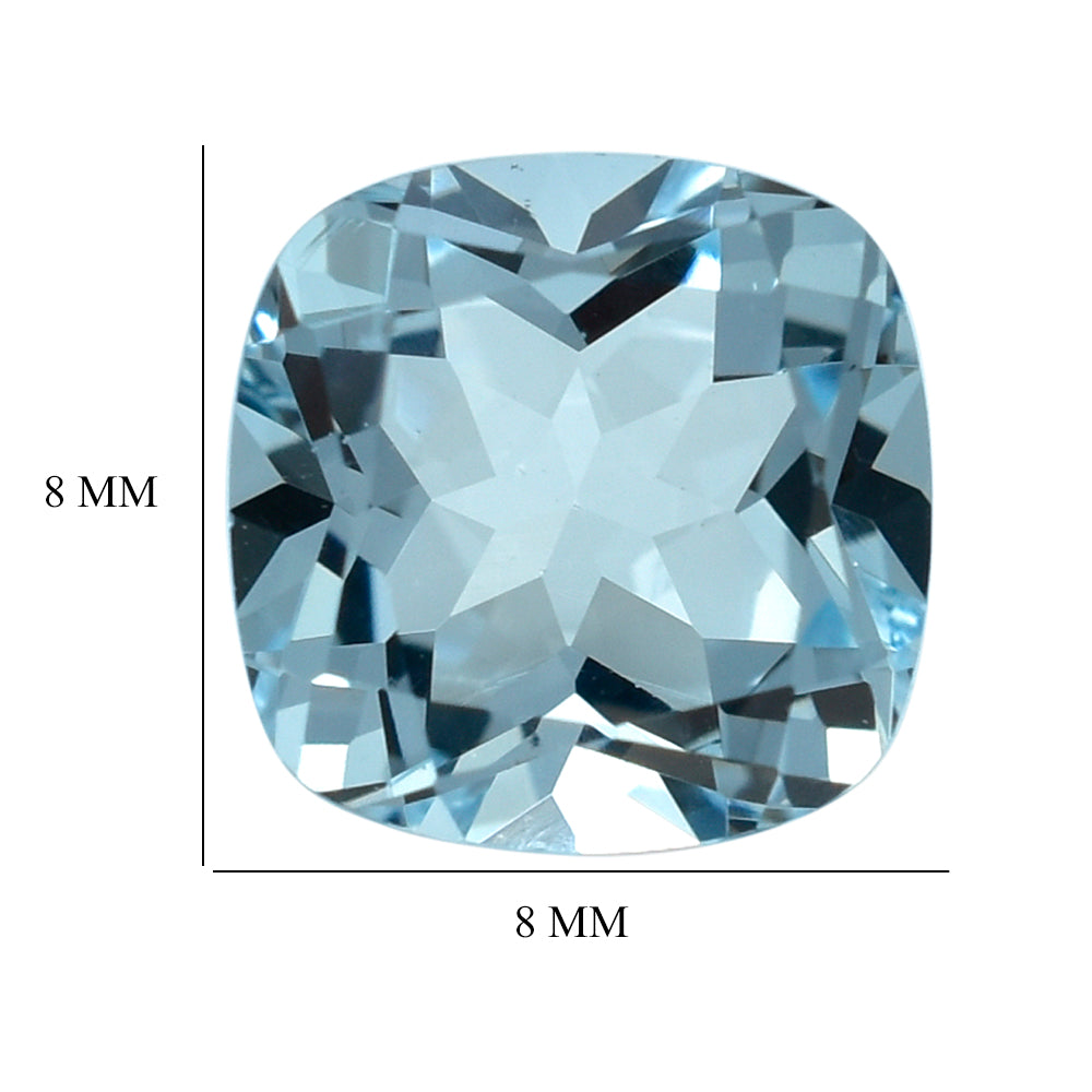AQUAMARINE CUT CUSHION (B) 8MM 1.98 Cts.