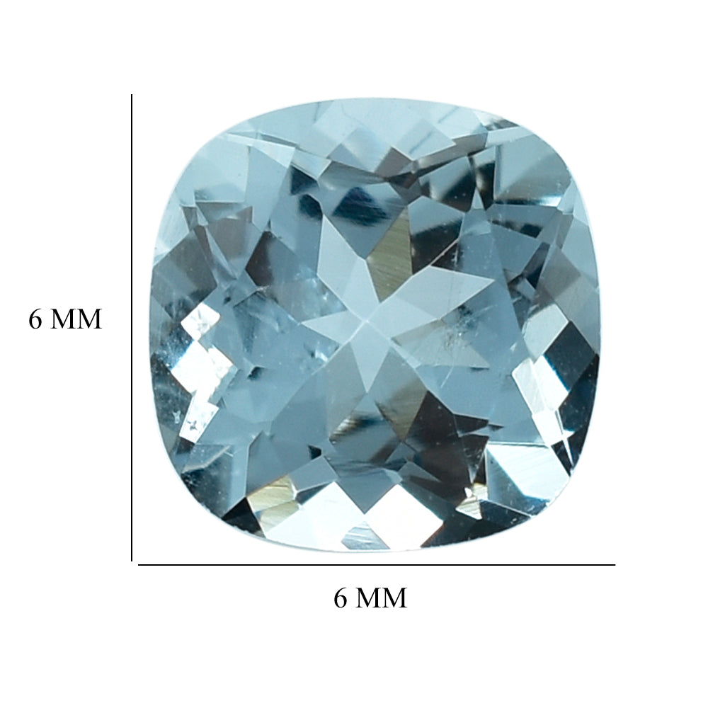AQUAMARINE CUT CUSHION (A) 6MM 0.85 Cts.