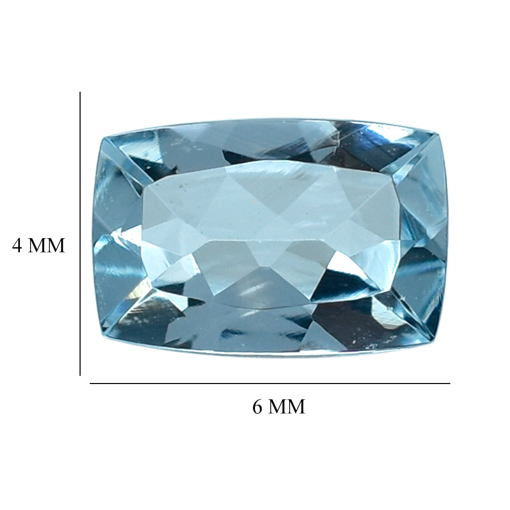 AQUAMARINE CUT CUSHION (A) 6X4MM 0.53 Cts.