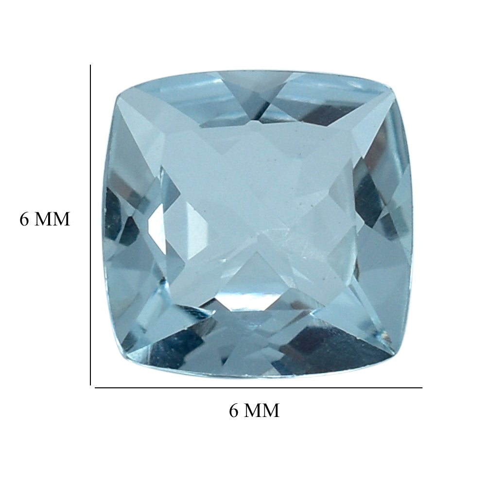 AQUAMARINE ANTIC CUT CUSHION (C) (WINDOW) 6MM 0.68 Cts.