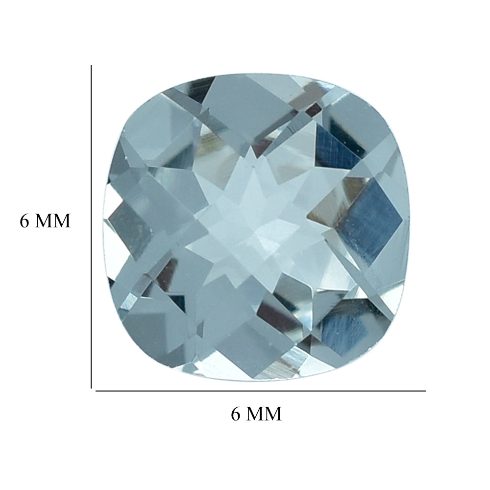AQUAMARINE CHECKER CUT CUSHION (C) 6MM 0.83 Cts.