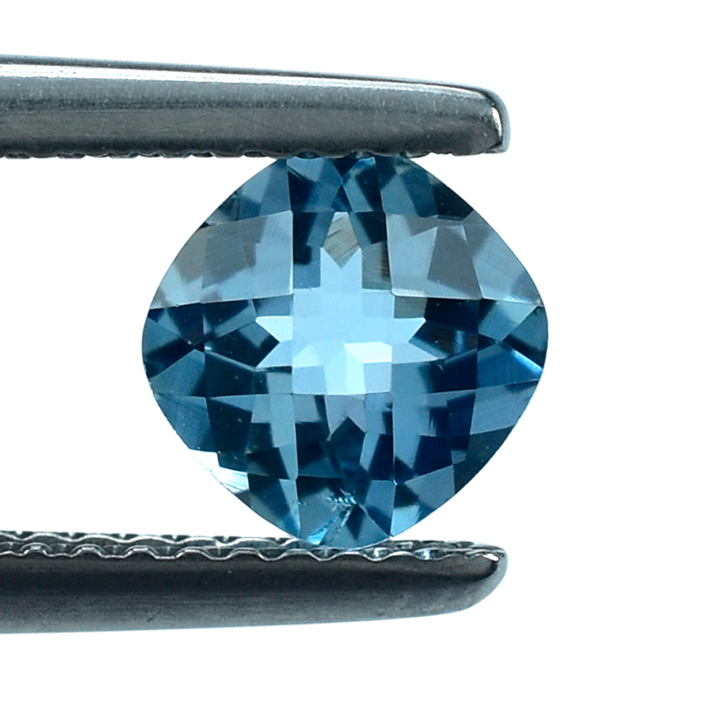 AQUAMARINE CHECKER CUT CUSHION (A++++) 6MM 0.79 Cts.