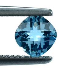 AQUAMARINE CHECKER CUT CUSHION (A++++) 6MM 0.79 Cts.