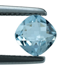 AQUAMARINE CHECKER CUT CUSHION (A++) (WINDOW) 6MM 0.72 Cts.