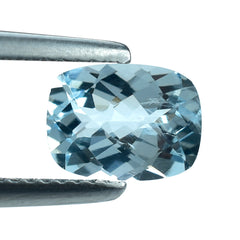 AQUAMARINE CHECKER CUT CUSHION (A) 8X6MM 1.30 Cts.