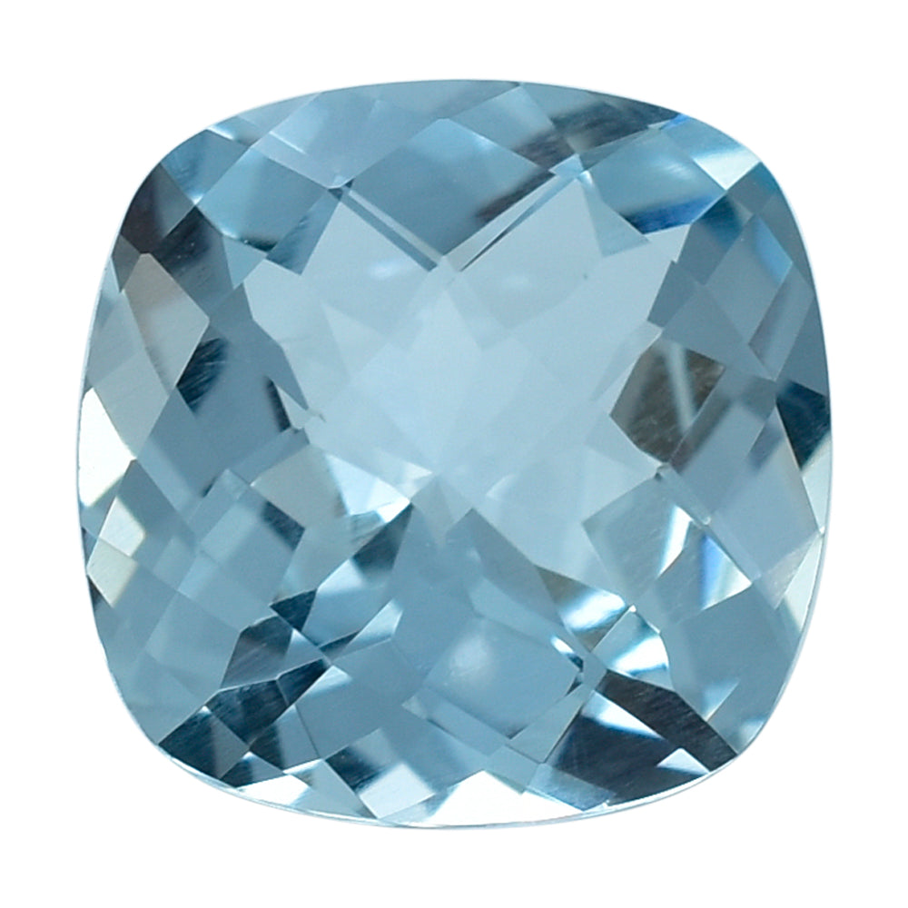AQUAMARINE CHECKER CUT CUSHION (A+) 9MM 2.48 Cts.