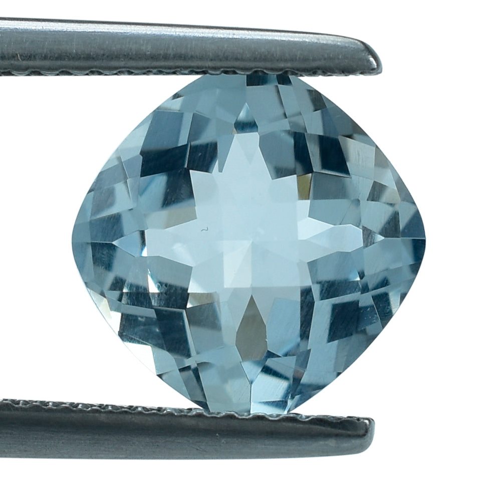 AQUAMARINE CHECKER CUT CUSHION (A+) 9MM 2.48 Cts.