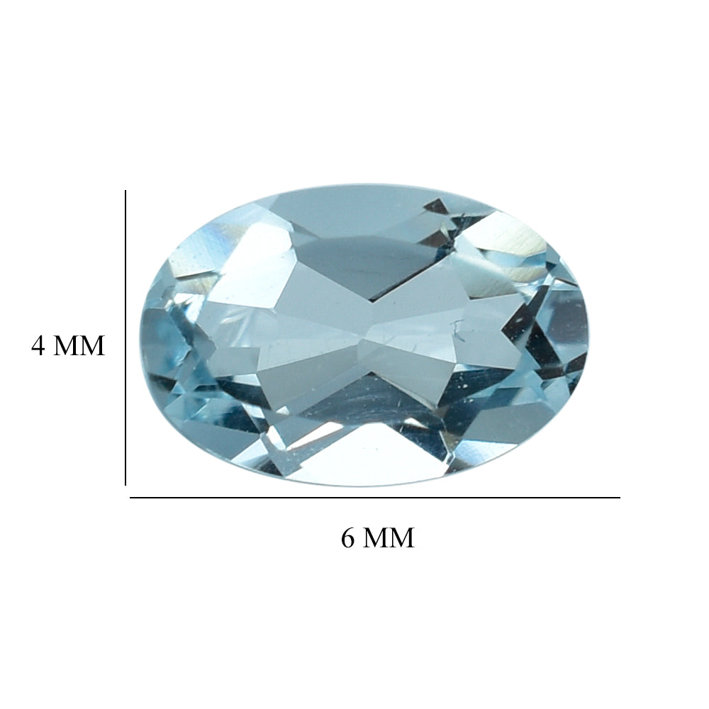 AQUAMARINE CUT OVAL (C) 6X4MM 0.40 Cts.