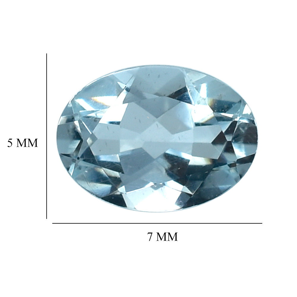 AQUAMARINE CUT OVAL (C) 7X5MM 0.80 Cts.