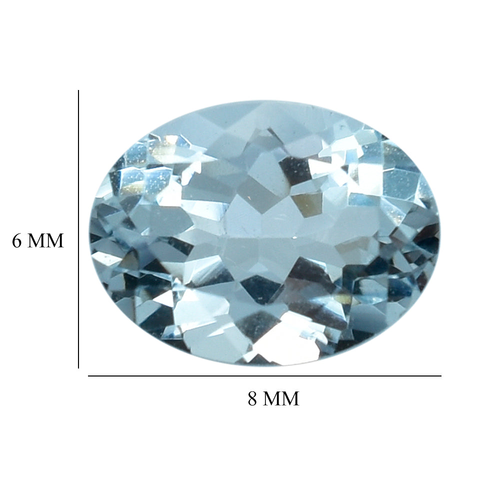AQUAMARINE CUT OVAL (C) 8X6MM 1.11 Cts.