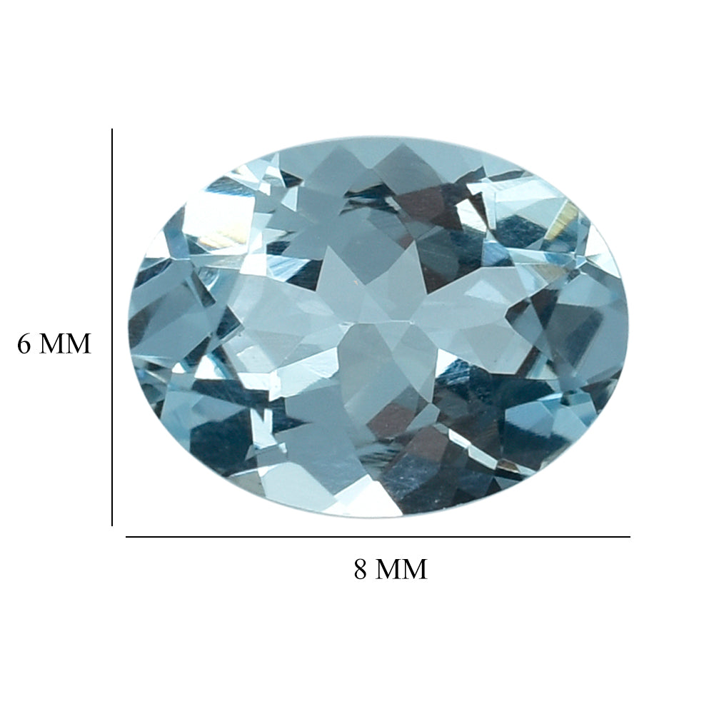 AQUAMARINE CUT OVAL (A) 8X6MM 1.11 Cts.