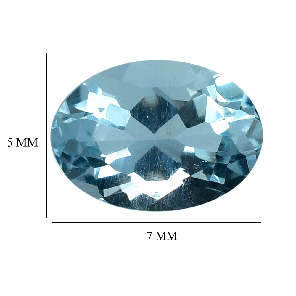 AQUAMARINE CUT OVAL (A+) 7X5MM 0.65 Cts.