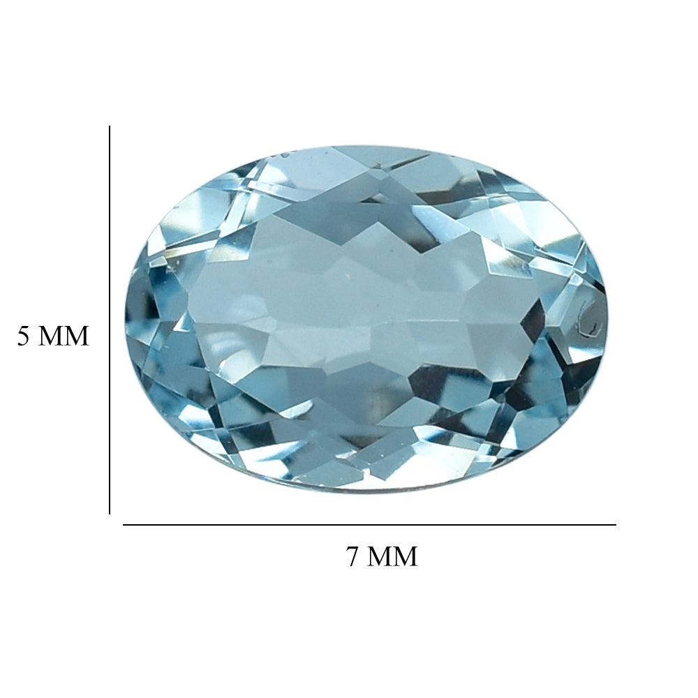 AQUAMARINE CUT OVAL (A+) 7X5MM 0.85 Cts.