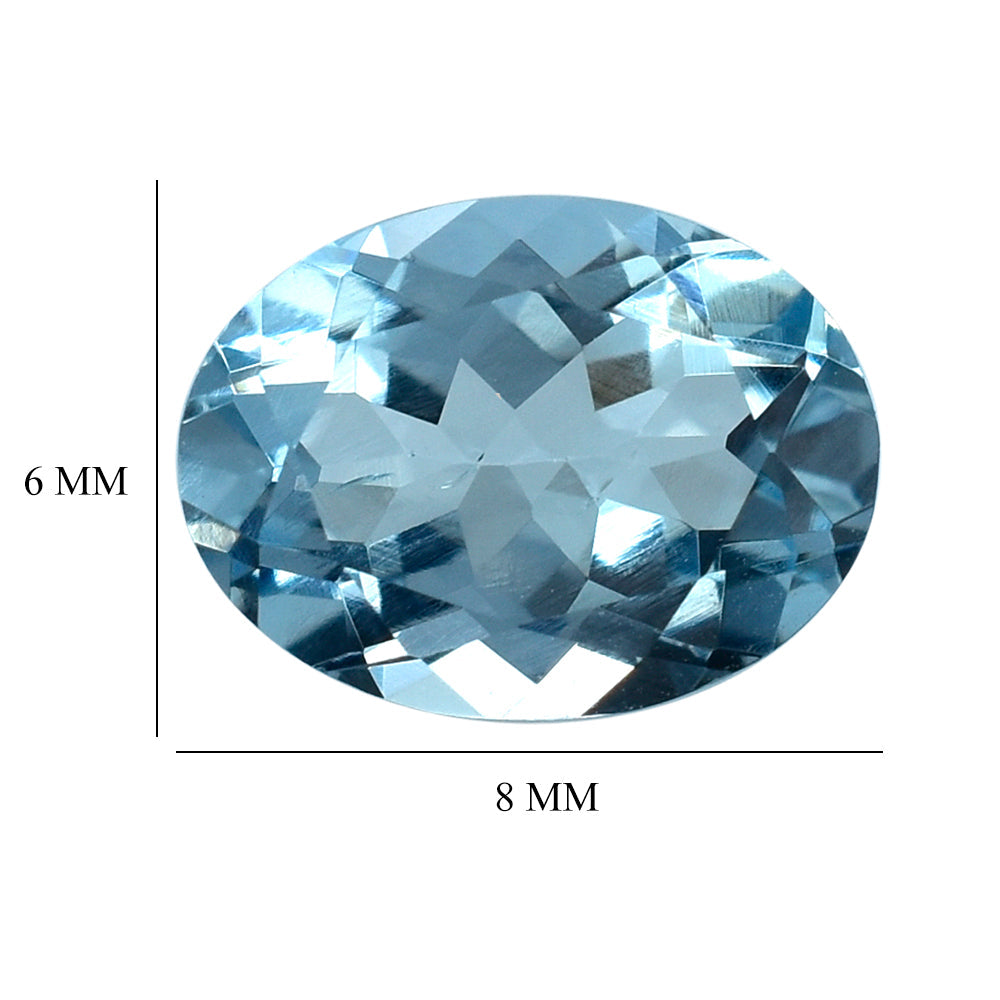 AQUAMARINE CUT OVAL (A+) 8X6MM 1.14 Cts.