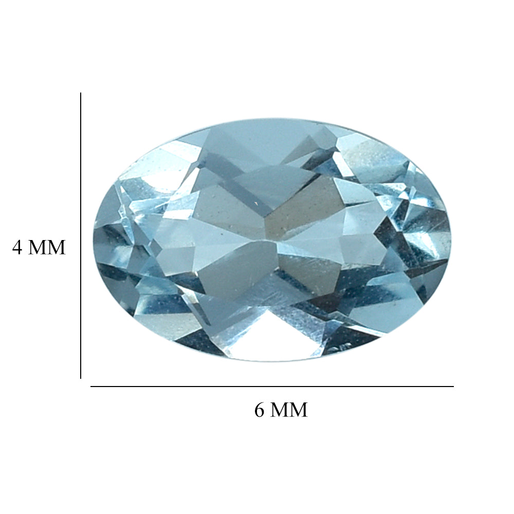 AQUAMARINE CUT OVAL (B) 6X4MM 0.38 Cts.