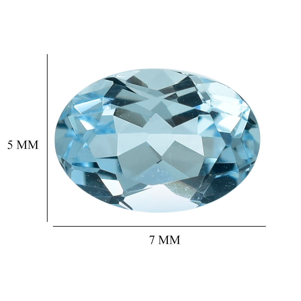 AQUAMARINE CUT OVAL (A++) 7X5MM 0.75 Cts.