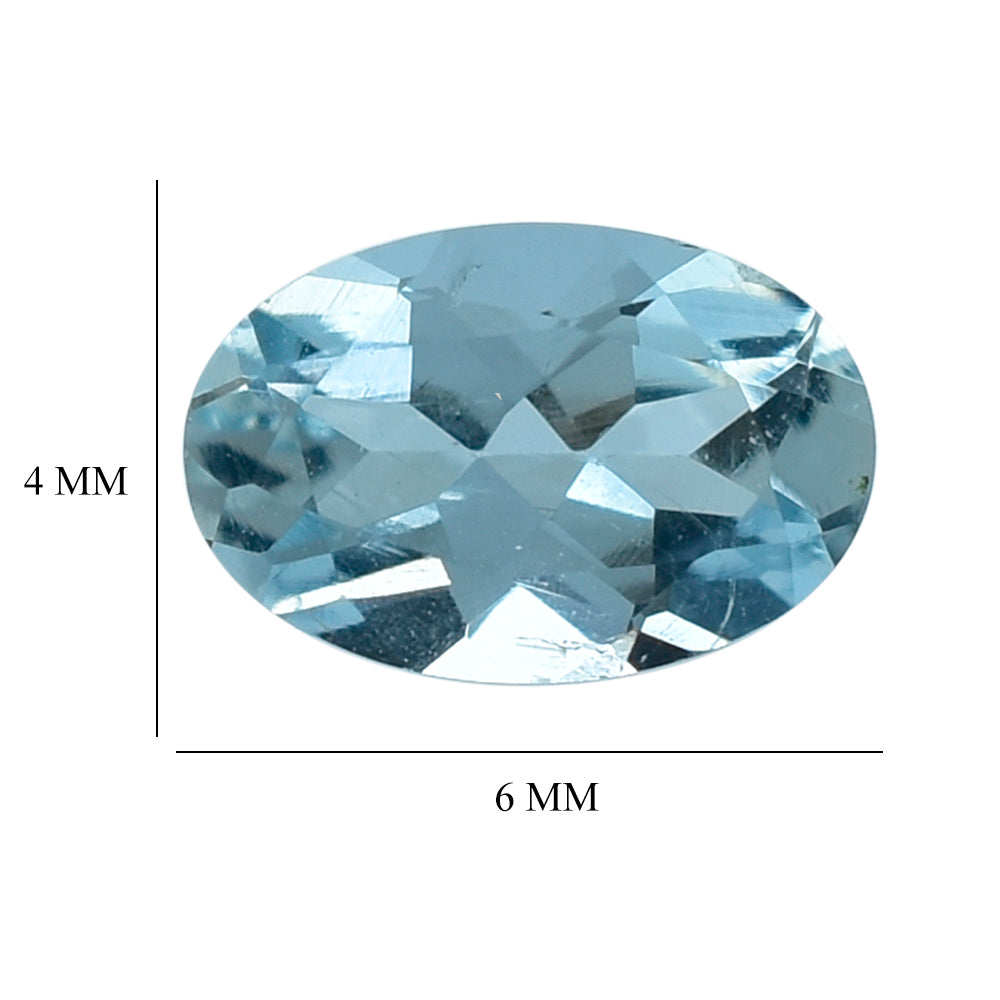 AQUAMARINE CUT OVAL (A++) 6X4MM 0.39 Cts.