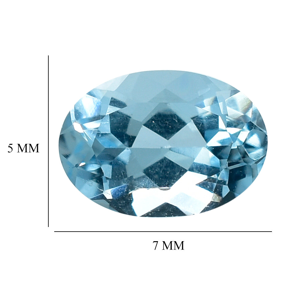 AQUAMARINE CUT OVAL (A+++) 7X5MM 0.68 Cts.