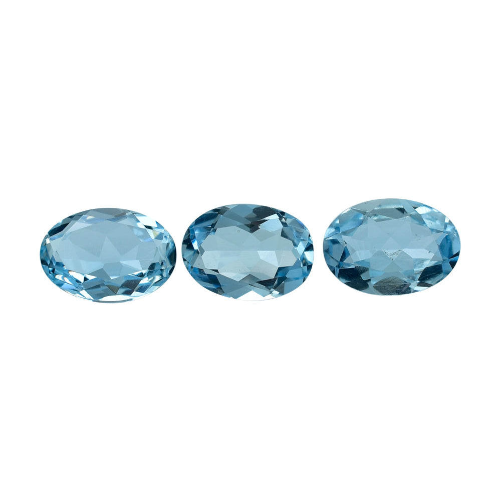 AQUAMARINE CUT OVAL (A+++) (WINDOW) 7X5MM 0.60 Cts.