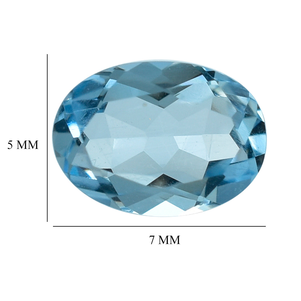 AQUAMARINE CUT OVAL (A+++) (WINDOW) 7X5MM 0.60 Cts.