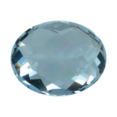 AQUAMARINE CHECKER CUT OVAL (A) 9X7MM 1.90 Cts.