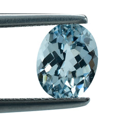 AQUAMARINE CHECKER CUT OVAL (A) 9X7MM 1.90 Cts.