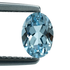 AQUAMARINE CHECKER CUT OVAL (B) 7X5MM 0.73 Cts.
