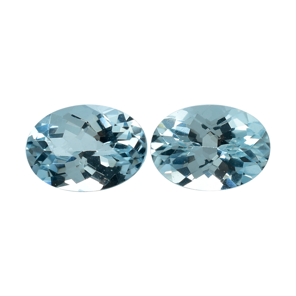 AQUAMARINE CHECKER CUT OVAL (B) 7X5MM 0.73 Cts.