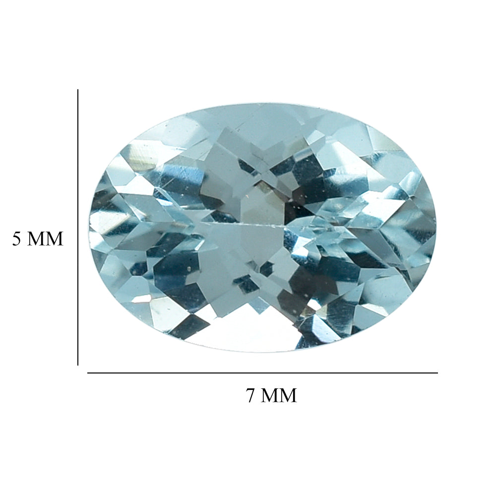 AQUAMARINE CHECKER CUT OVAL (B) 7X5MM 0.73 Cts.